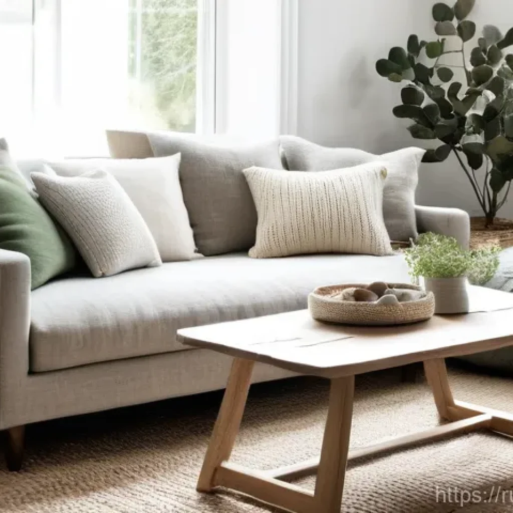 북유럽 감성 인테리어 - **"Cozy Natural Living Room with Textured Comfort"**
A bright and airy Scandinavian living room ...