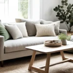 북유럽 감성 인테리어 - **"Cozy Natural Living Room with Textured Comfort"**
A bright and airy Scandinavian living room ...